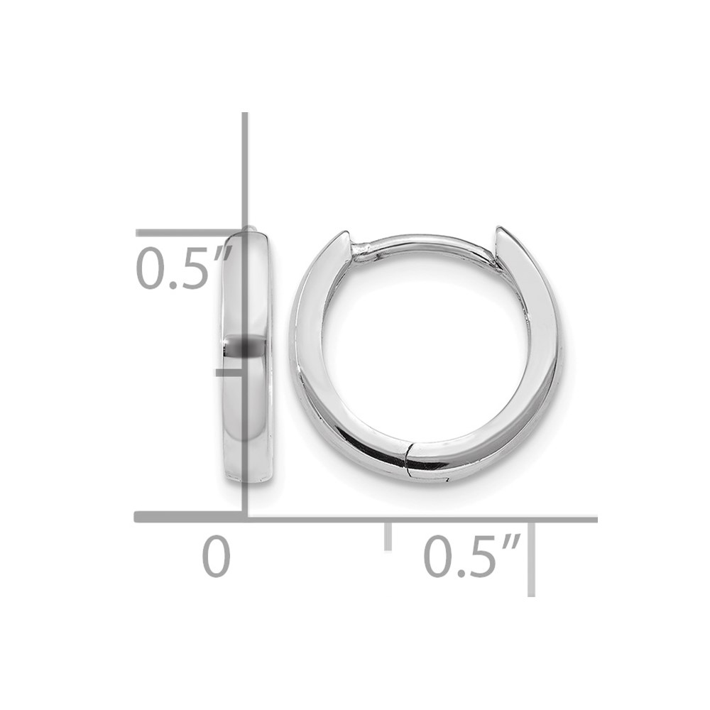 10K White Gold Hinged Hoop Earrings (10TM617)