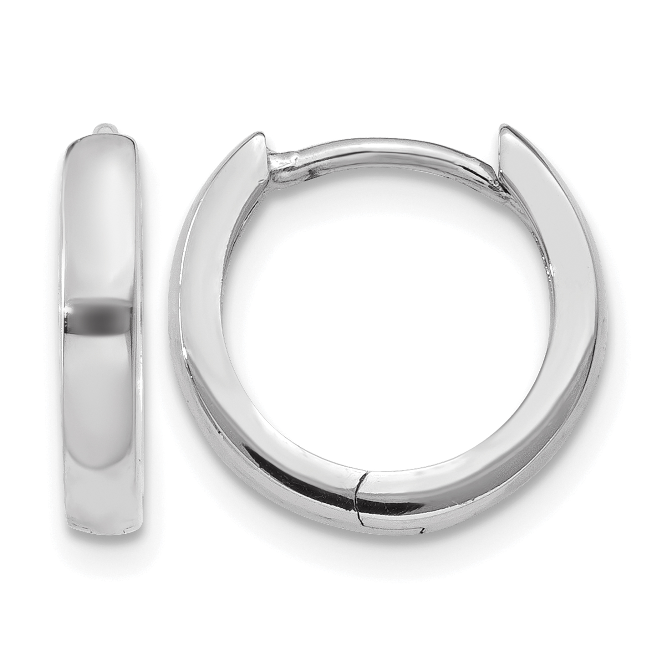 10K White Gold Hinged Hoop Earrings (10TM617)