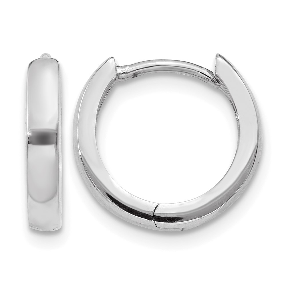 10K White Gold Hinged Hoop Earrings (10TM617)