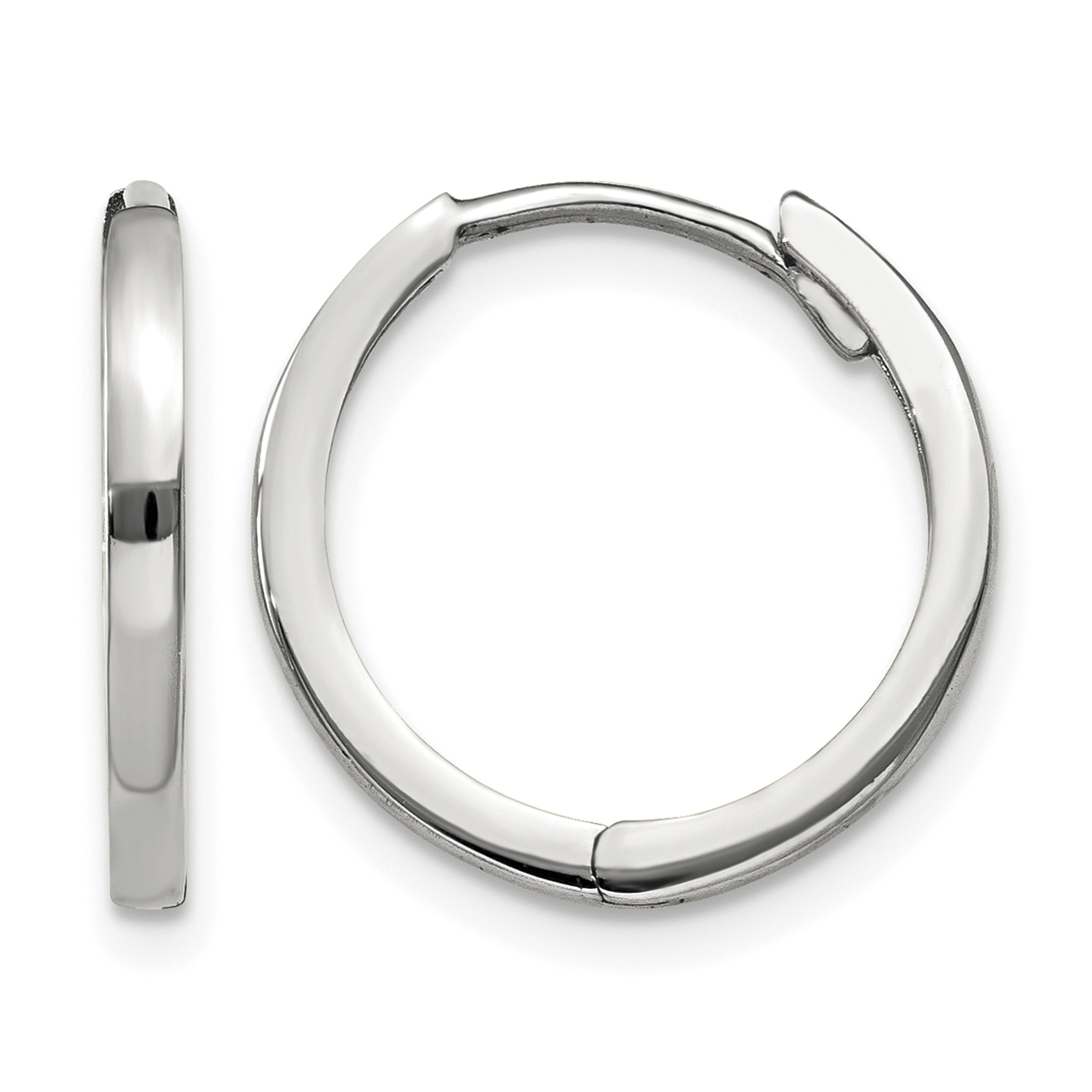 10k White Gold Hinged Earrings (10TM618)