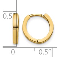 10K Yellow Gold Hinged Hoop Earrings view 3