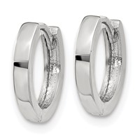 10K White Gold Hinged Hoop Earrings view 2
