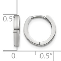 10K White Gold Hinged Hoop Earrings view 3