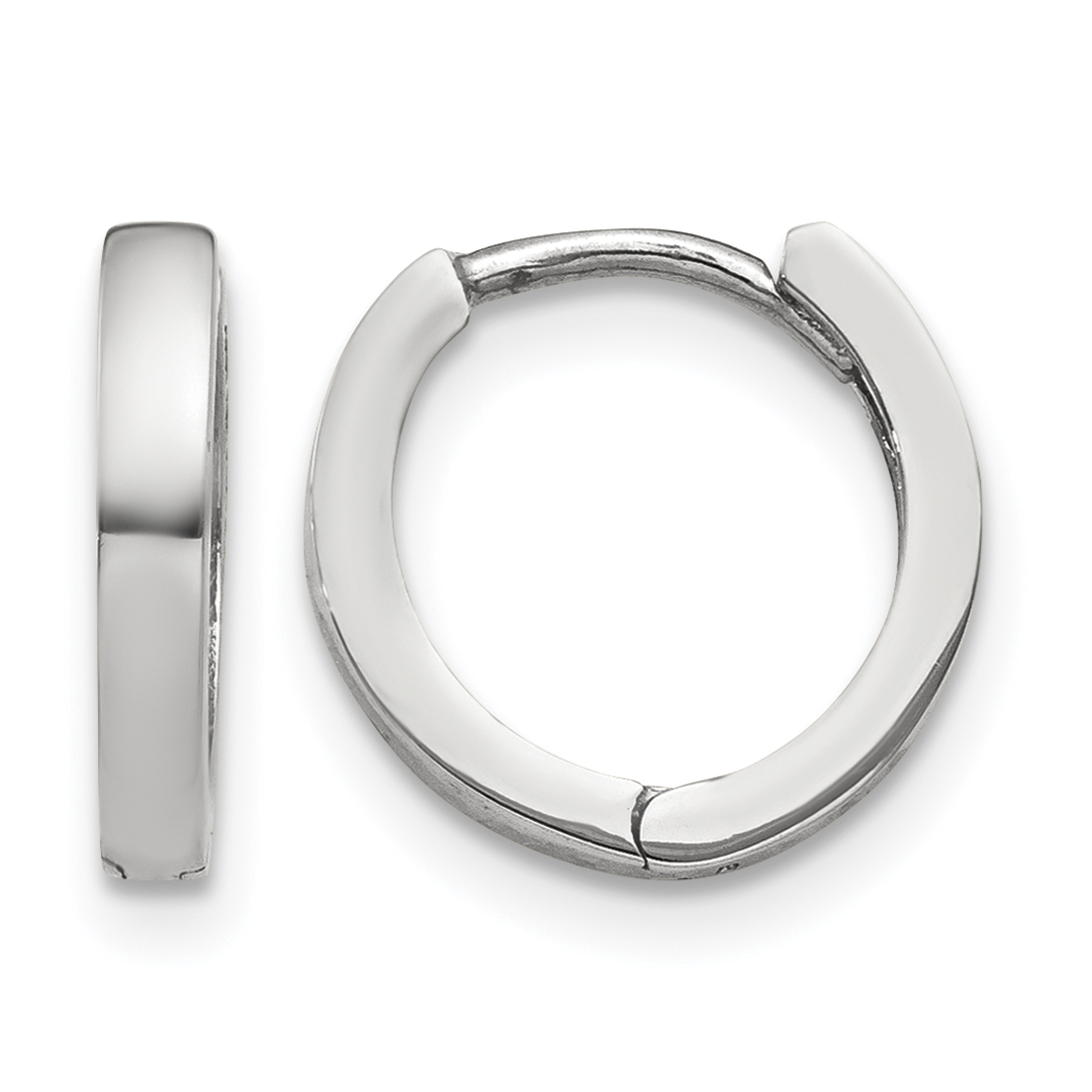 10k White Gold Hinged Hoop Earrings (10TM620)