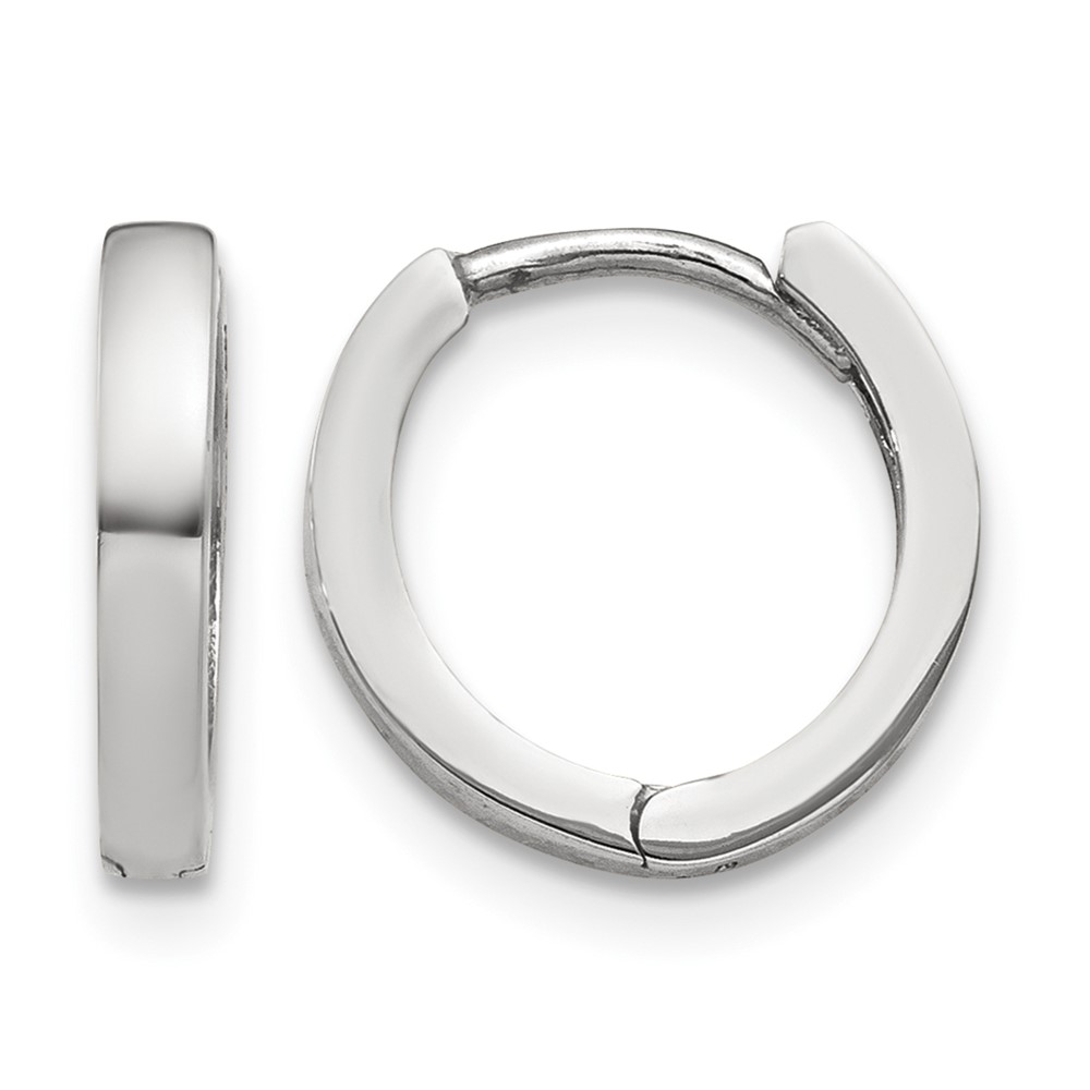 10K White Gold Hinged Hoop Earrings