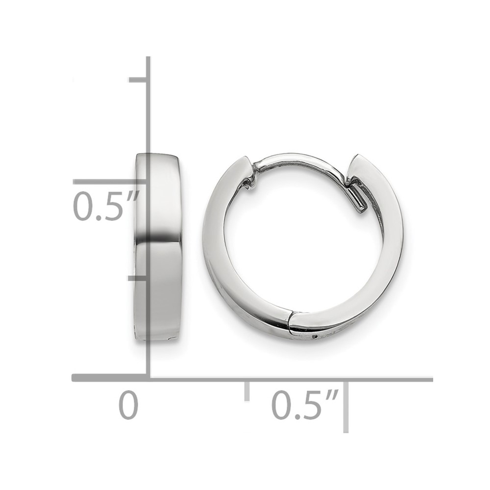 10k White Gold Round Hinged Hoop Earrings (10TM623)