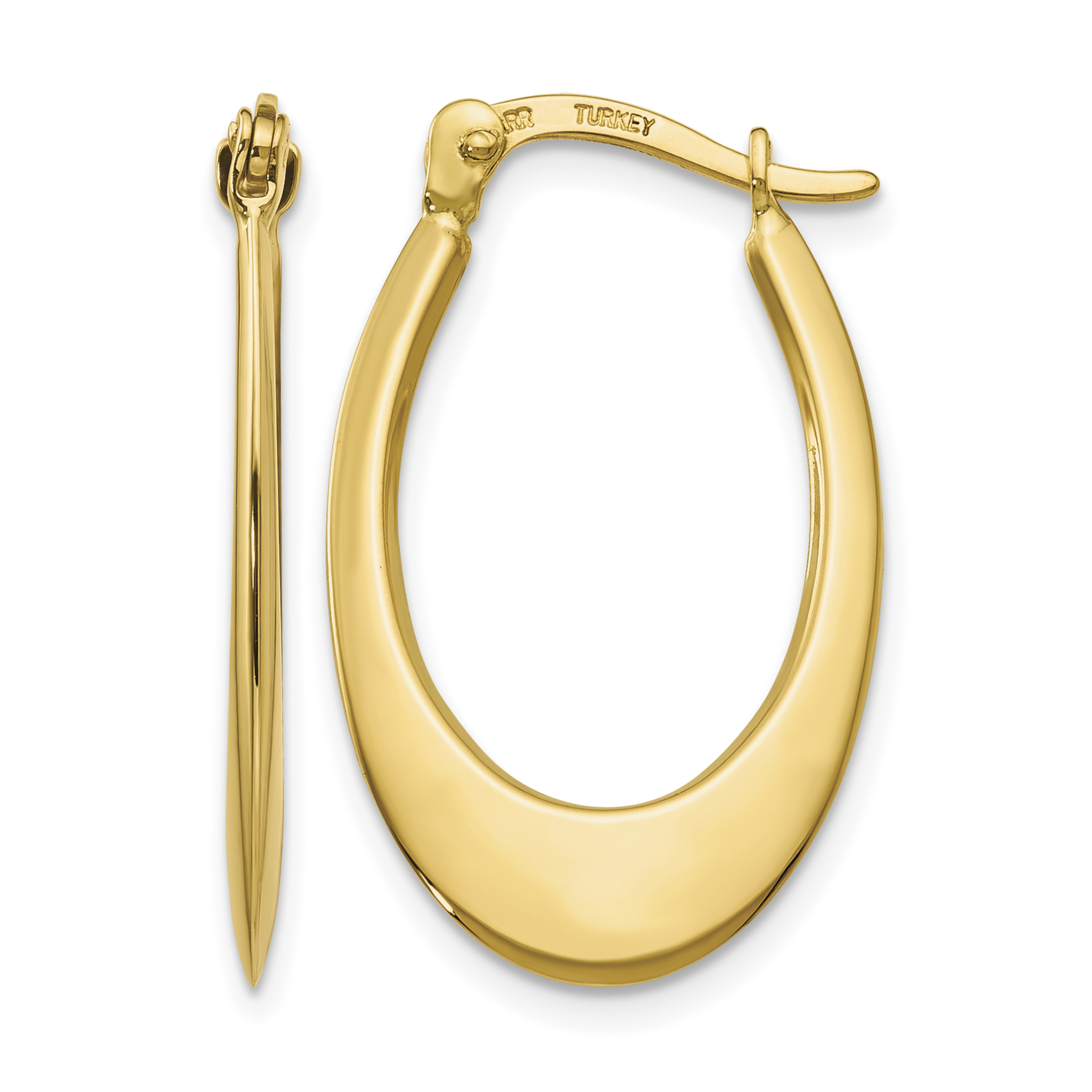 10K Polished Hoop Earrings (10TM651)