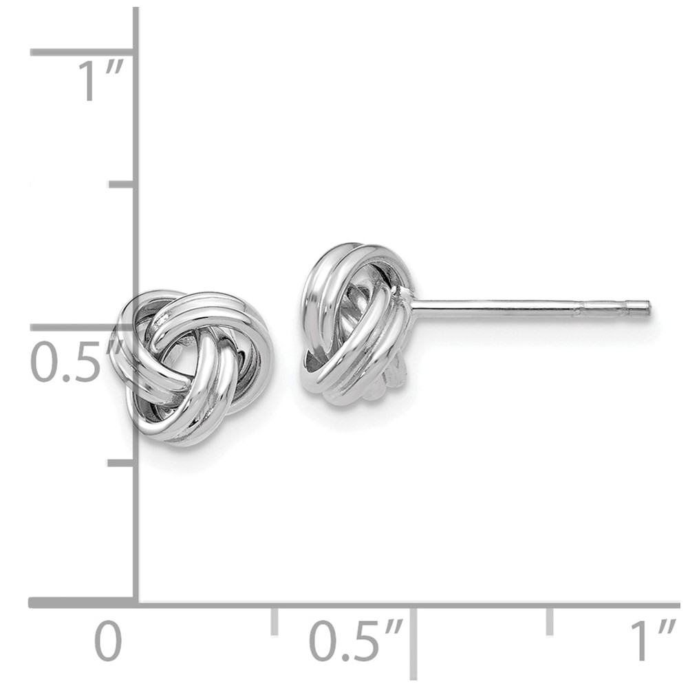 10k White Gold Love Knot Post Earrings (10TM705W)