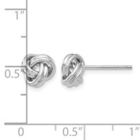 10K White Gold Love Knot Post Earrings view 4