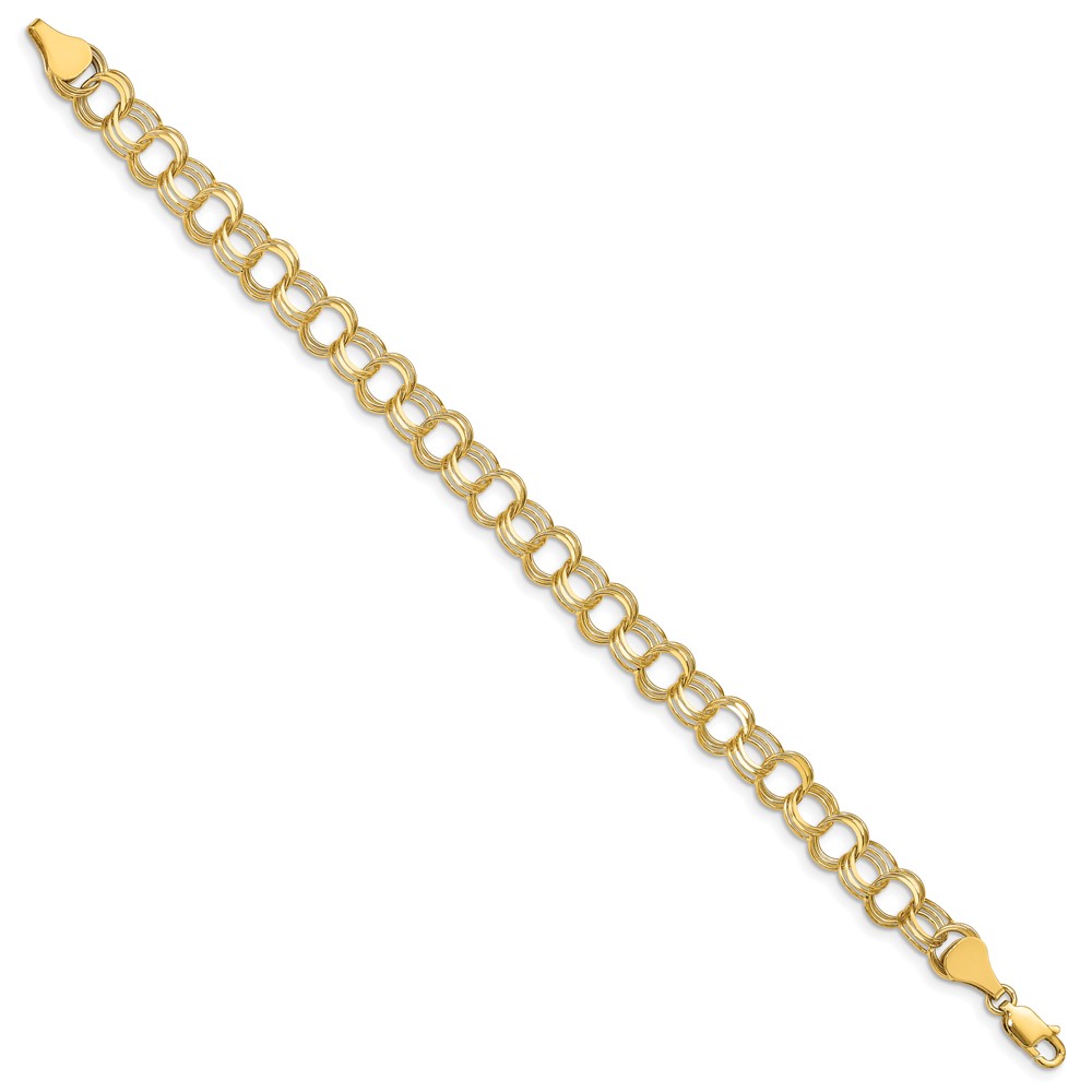 10k Triple Link Charm Bracelet (10TO748-7)