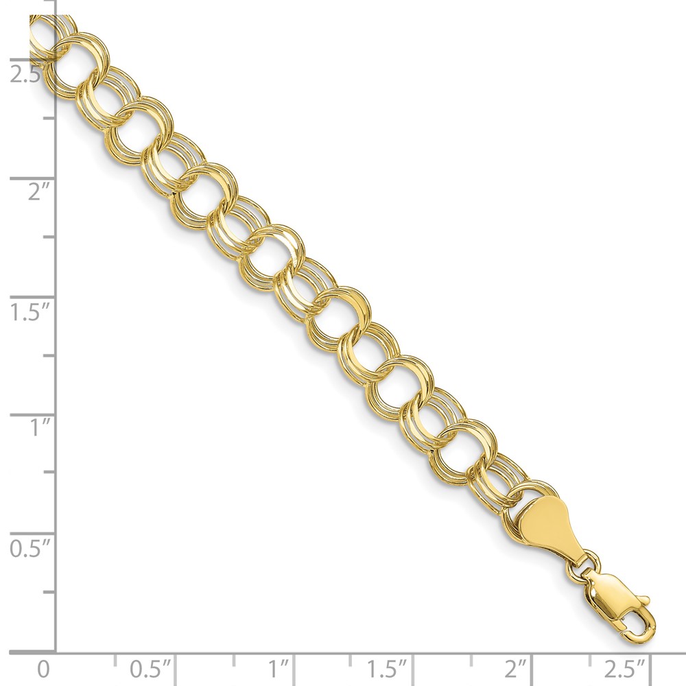 10k Triple Link Charm Bracelet (10TO748-7)
