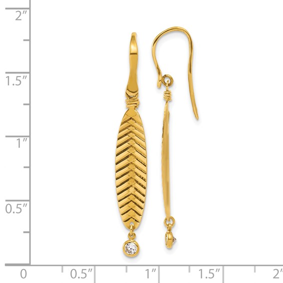 10Kt YG Dangle Earrings