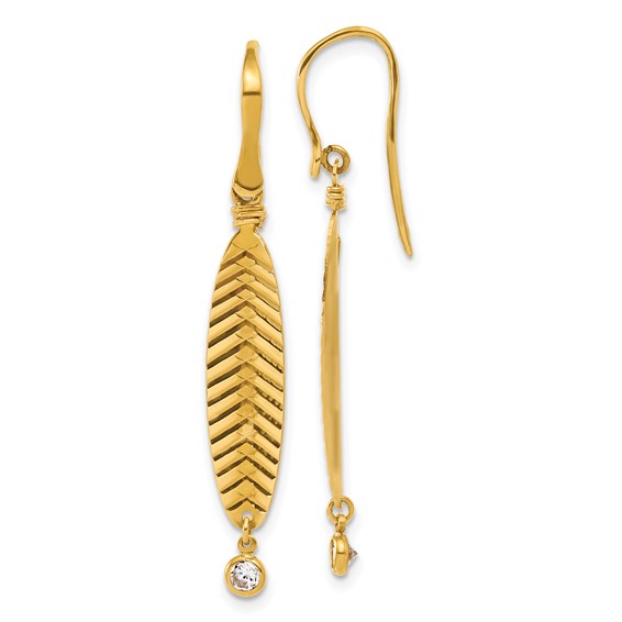 10Kt YG Dangle Earrings