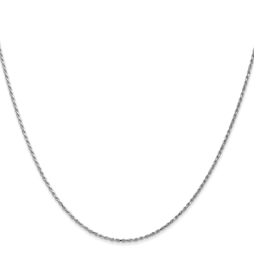 10k White Gold 1.15mm D/C Machine Made Rope Chain (10W010-20)