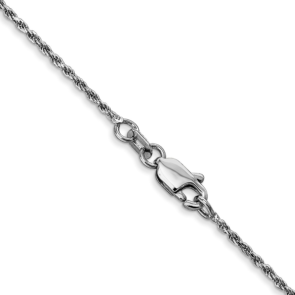 10k White Gold 1.15mm D/C Machine Made Rope Chain (10W010-20)