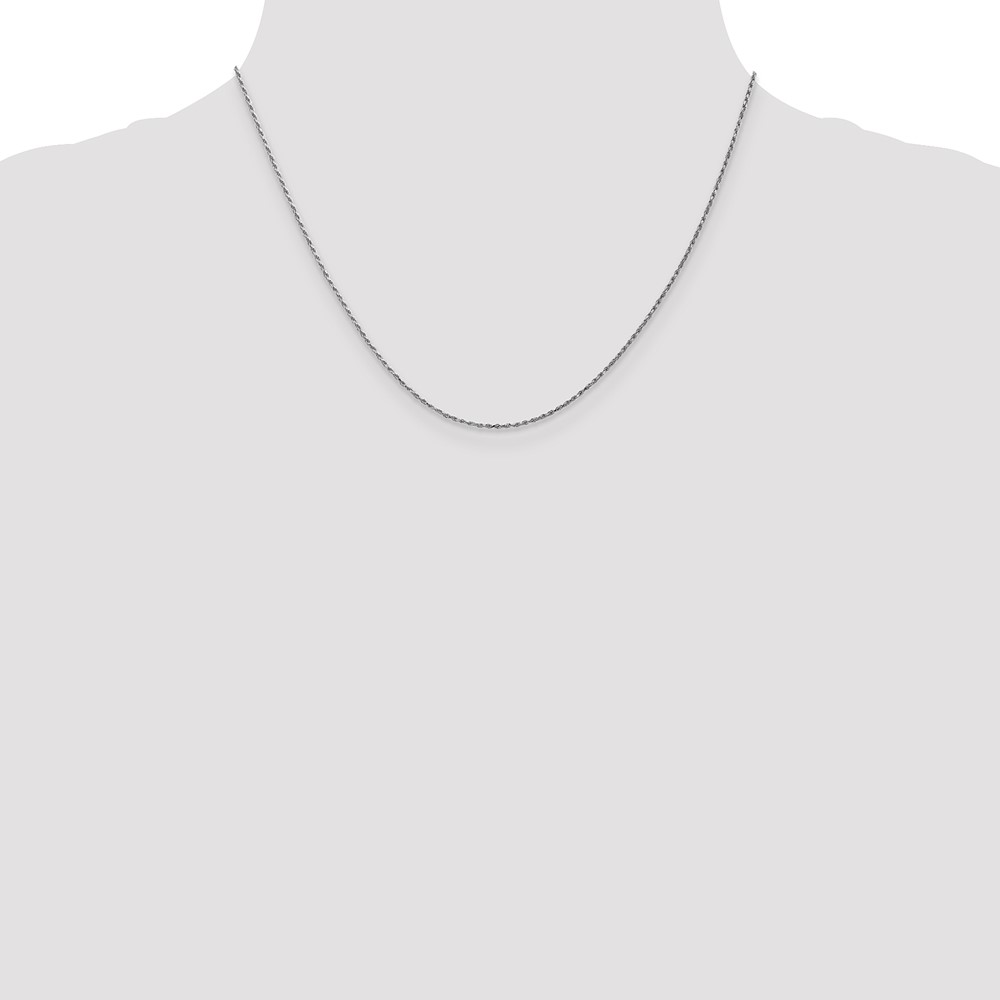 10k White Gold 1.15mm D/C Machine Made Rope Chain (10W010-18)