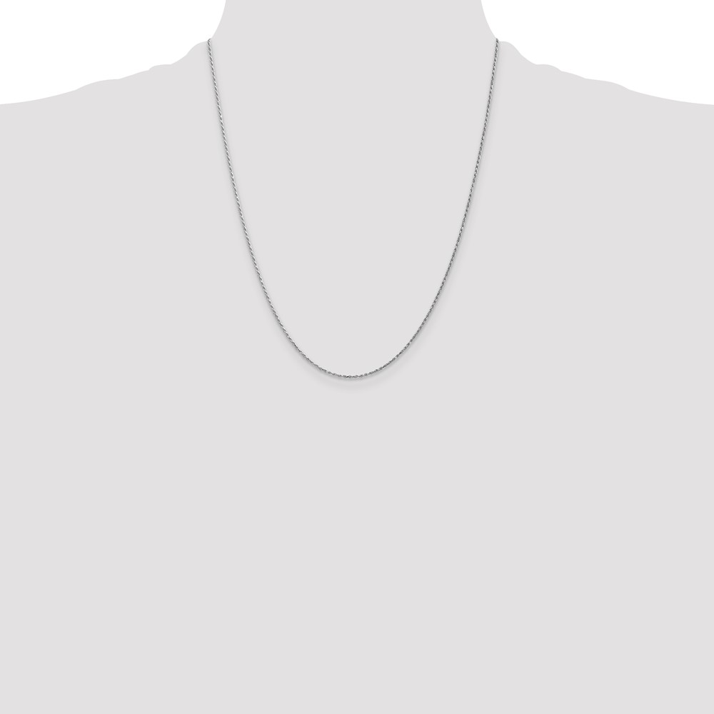 10k White Gold 1.15mm D/C Machine Made Rope Chain (10W010-22)
