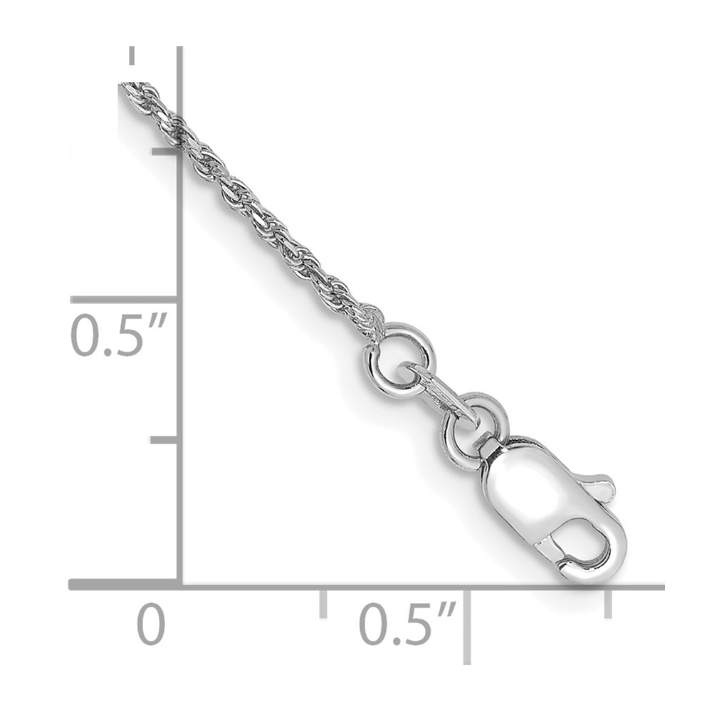 10k White Gold 1.15mm D/C Machine Made Rope Chain (10W010-7)