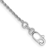 10K White Gold 1.15mm D C Machine Made Rope Chain view 1