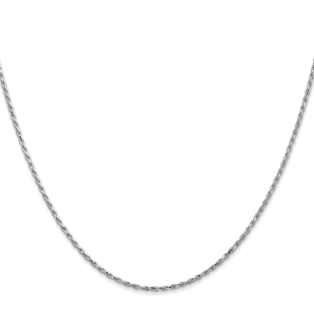 10k White Gold 1.3mm D/C Machine Made Rope Chain (10W012-16)