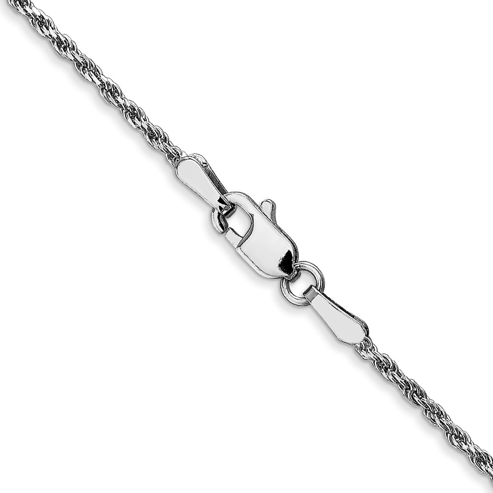 10k White Gold 1.3mm D/C Machine Made Rope Chain (10W012-16)