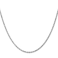 10K White Gold 1.6mm D C Machine Made Rope Chain view 2