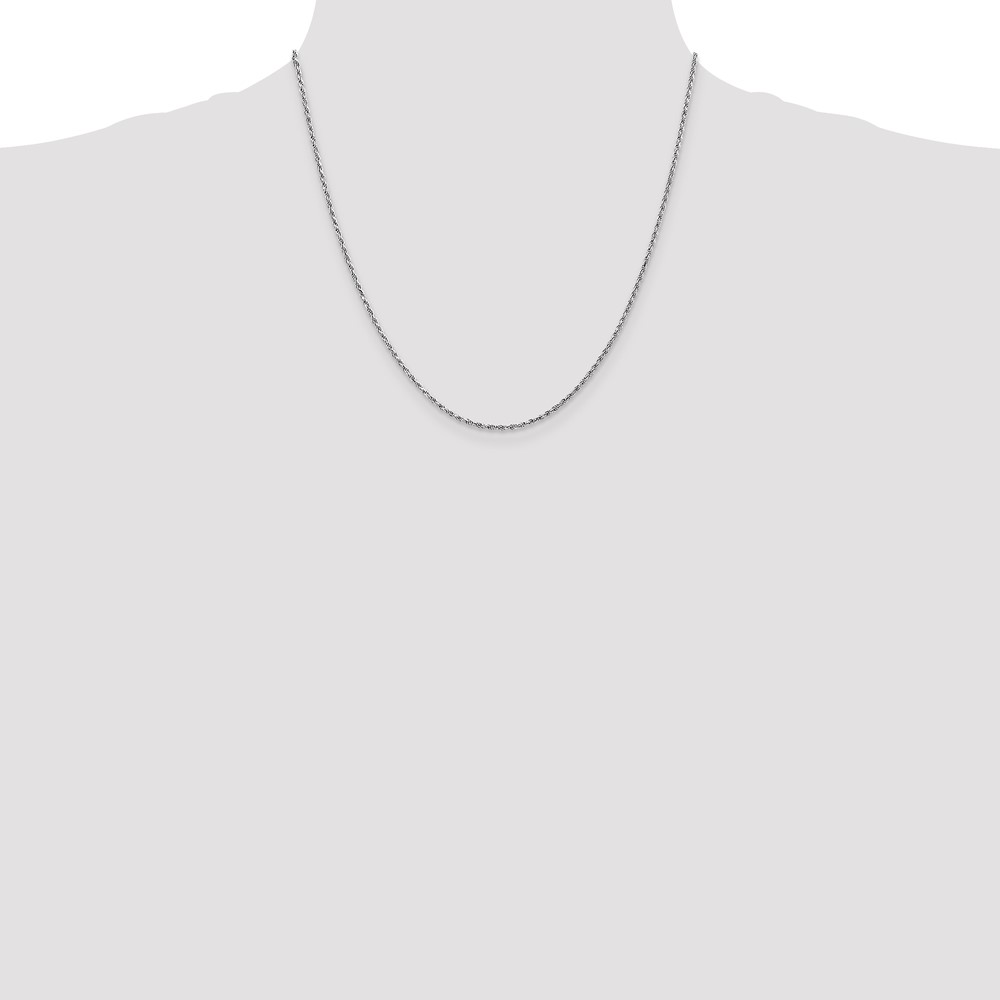 10k White Gold 1.6mm Diamond Cut Machine Made Rope Chain (10W014-20)