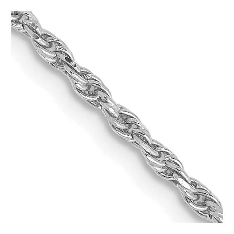 10k White Gold 1.6mm D/C Machine Made Rope Chain