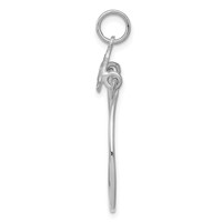10K White Gold Double Hearts on Top Charm Holder view 2