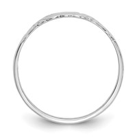 10K White Gold Heart Baby Childs Ring - Size 4.5 view 2