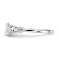 10K White Gold Heart Baby Childs Ring - Size 4.5 view 4