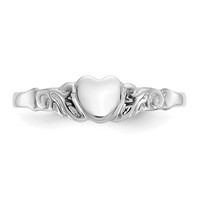 10K White Gold Heart Baby Childs Ring - Size 4.5 view 5