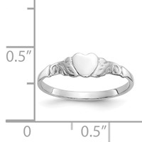 10K White Gold Heart Baby Childs Ring - Size 4.5 view 3
