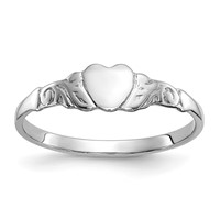 10K White Gold Heart Baby Childs Ring - Size 4.5 view 1