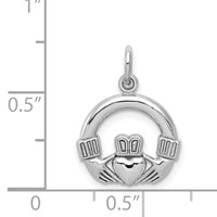 10K White Gold Claddagh Charm view 3