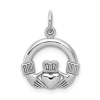 10K White Gold Claddagh Charm view 1