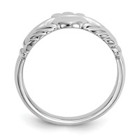 10K White Gold Polished Ladies Claddagh Ring view 2