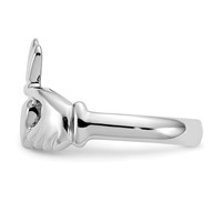 10K White Gold Polished Ladies Claddagh Ring view 4