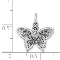 10K White Gold Butterfly Charm view 3