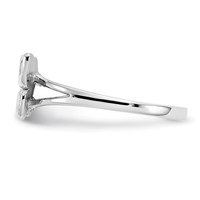 10K White Gold Butterfly Ring view 4