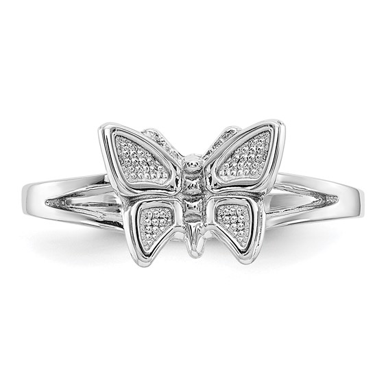 10K White Gold Butterfly Ring