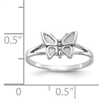 10K White Gold Butterfly Ring view 3