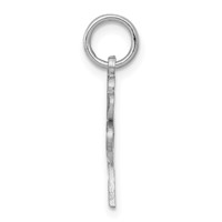 10K White Gold Solid 4-Leaf Clover Charm view 2