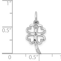 10K White Gold Solid 4-Leaf Clover Charm view 3
