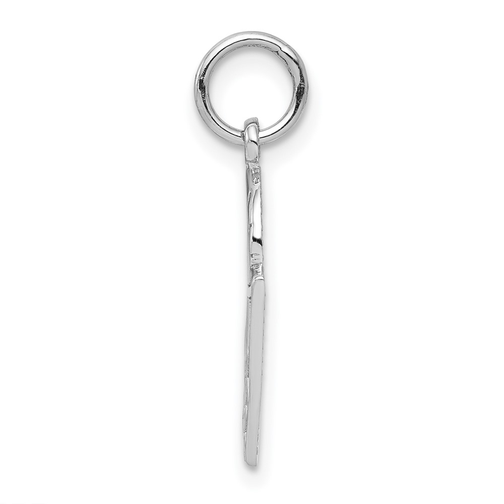 10K White Gold Basketball and Net Charm (10WC36)
