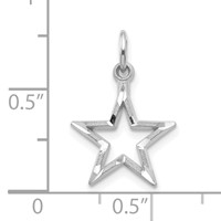 10K White Gold Diamond-cut Star Charm view 3