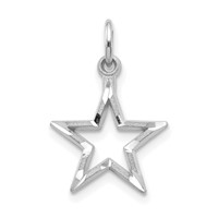 10K White Gold Diamond-cut Star Charm view 1