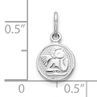10K White Gold Small Round Angel Charm view 3