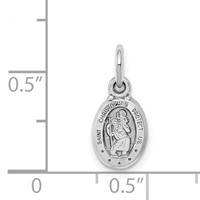 10K White Gold Small Oval St. Christopher Medal Charm view 3