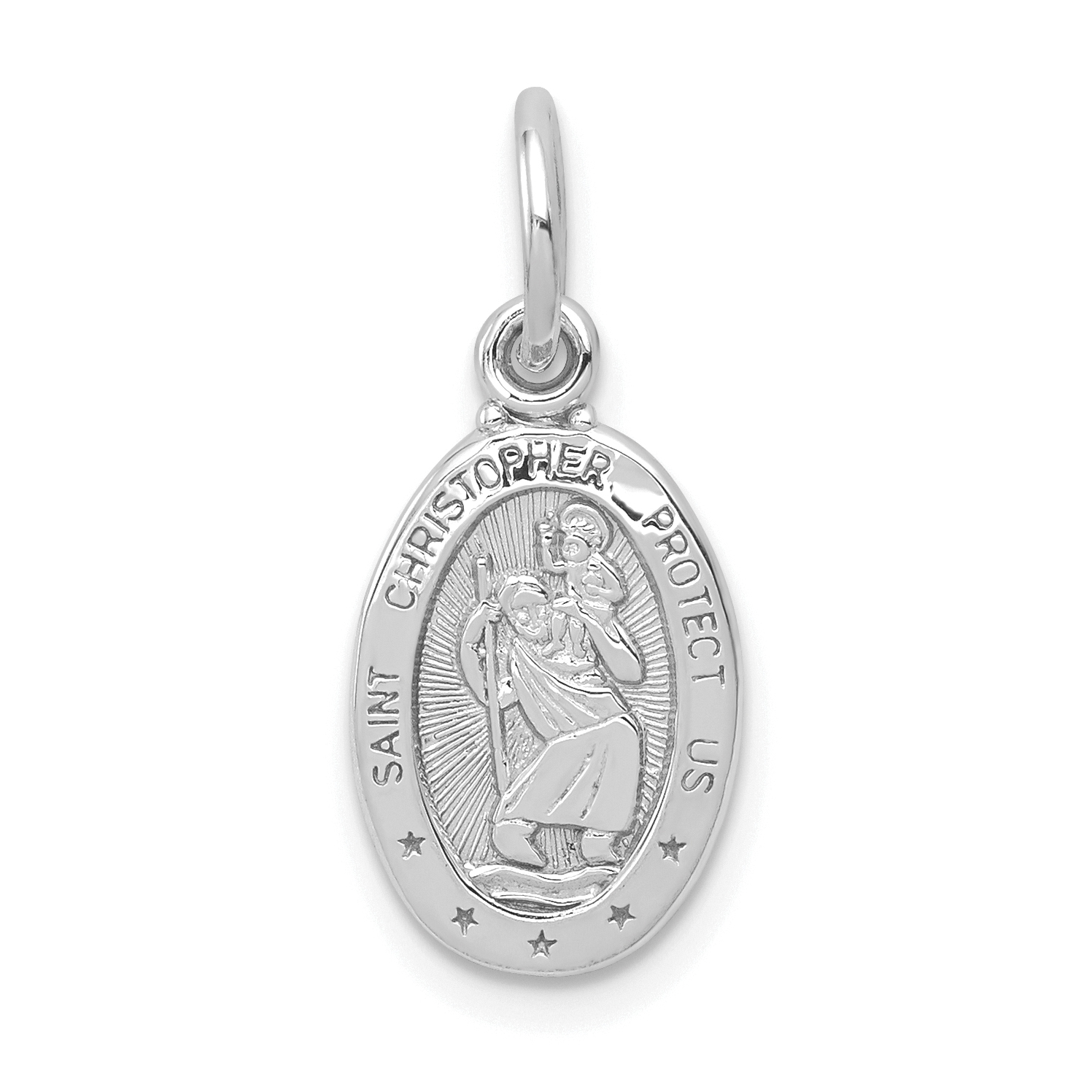 10K White Gold St. Christopher Medal (10WC41)